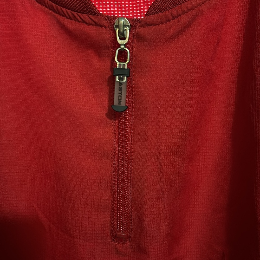Easton Sports Pullover Jacket Short Sleeve Baseball Softball Red Black Boys L/XL - Picture 5 of 5